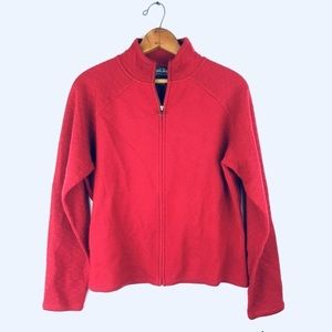 NWT Woolrich ruby red sweater jacket